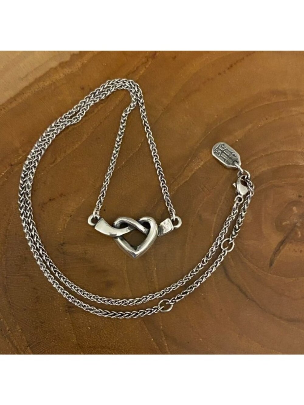 RETIRED James Avery Heart Knot Necklace, Sterling Silver